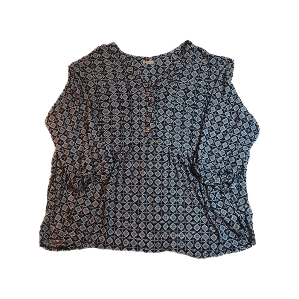 Westport Shirt Women’s Blouse Blue Articulate Pattern | Size - 3X